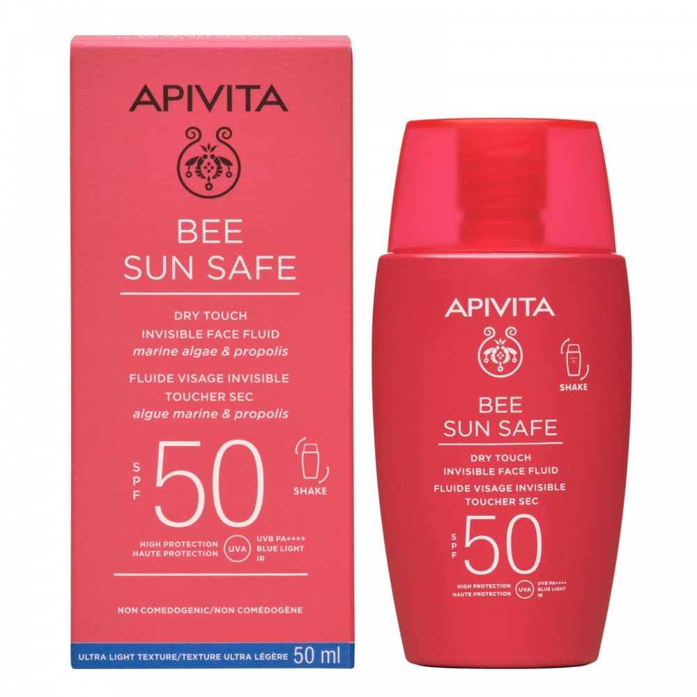 Apivita Bee Sun Safe Λεπτόρρευστη Αντηλιακή Kρέμα Προσώπου Dry Touch SPF50 50ml