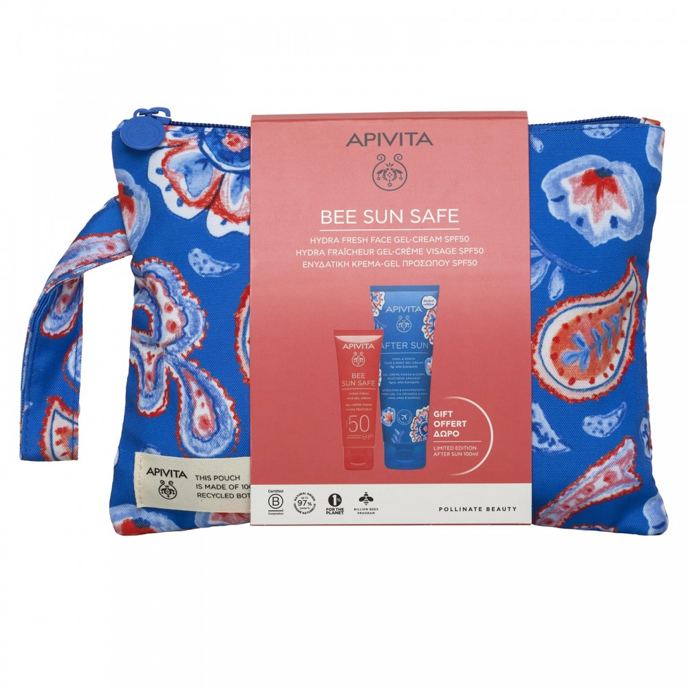 Apivita Bee Sun Safe Πακέτο Ενυδατική Κρέμα-Gel Προσώπου SPF50 & Δώρο After Sun Κρέμα-Gel 100ml