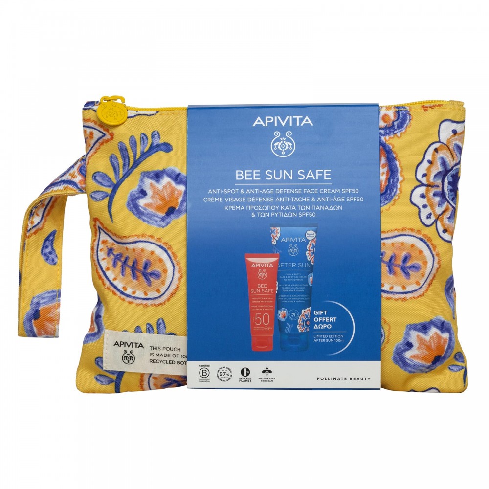 Apivita Bee Sun Safe Πακέτο Κρέμα Προσώπου Κατά των Πανάδων & των Ρυτίδων SPF50 50ml & Δώρο After Sun Κρέμα-Gel 100ml