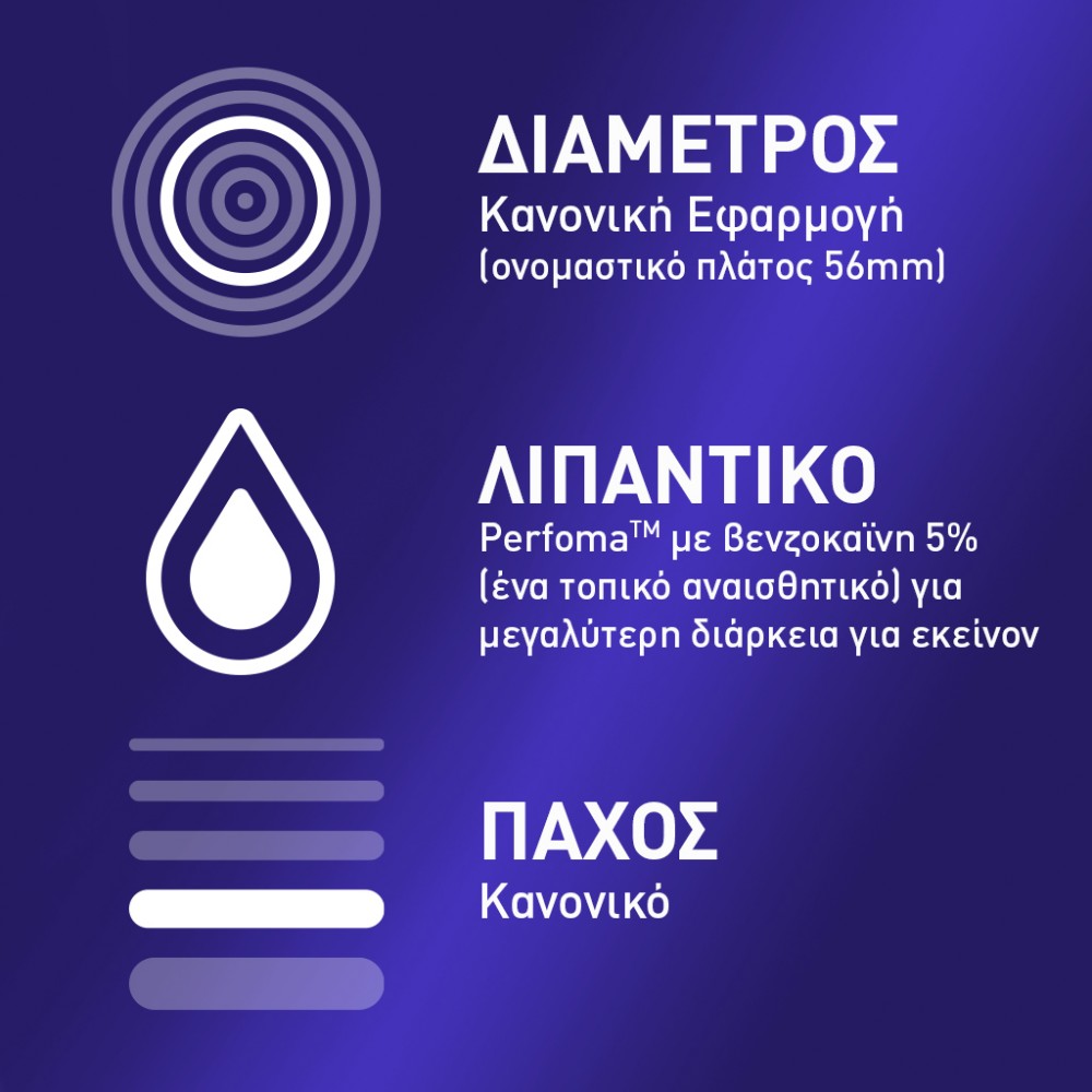 Durex Προφυλακτικά Με Επιβραδυντικό Τζελ Extended Pleasure Κανονική Εφαρμογή, 12 τεμάχια