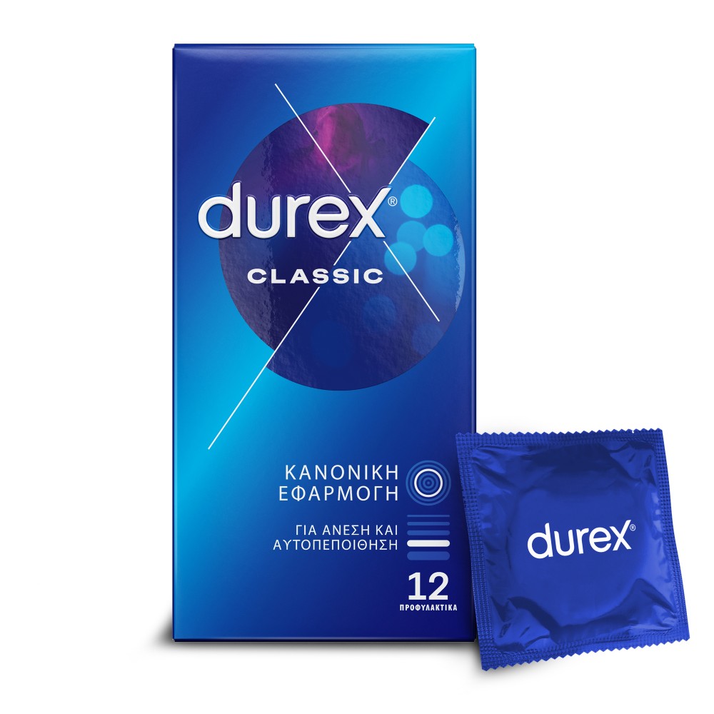 Durex Προφυλακτικά Classic Κανονική Εφαρμογή, 12 τεμάχια
