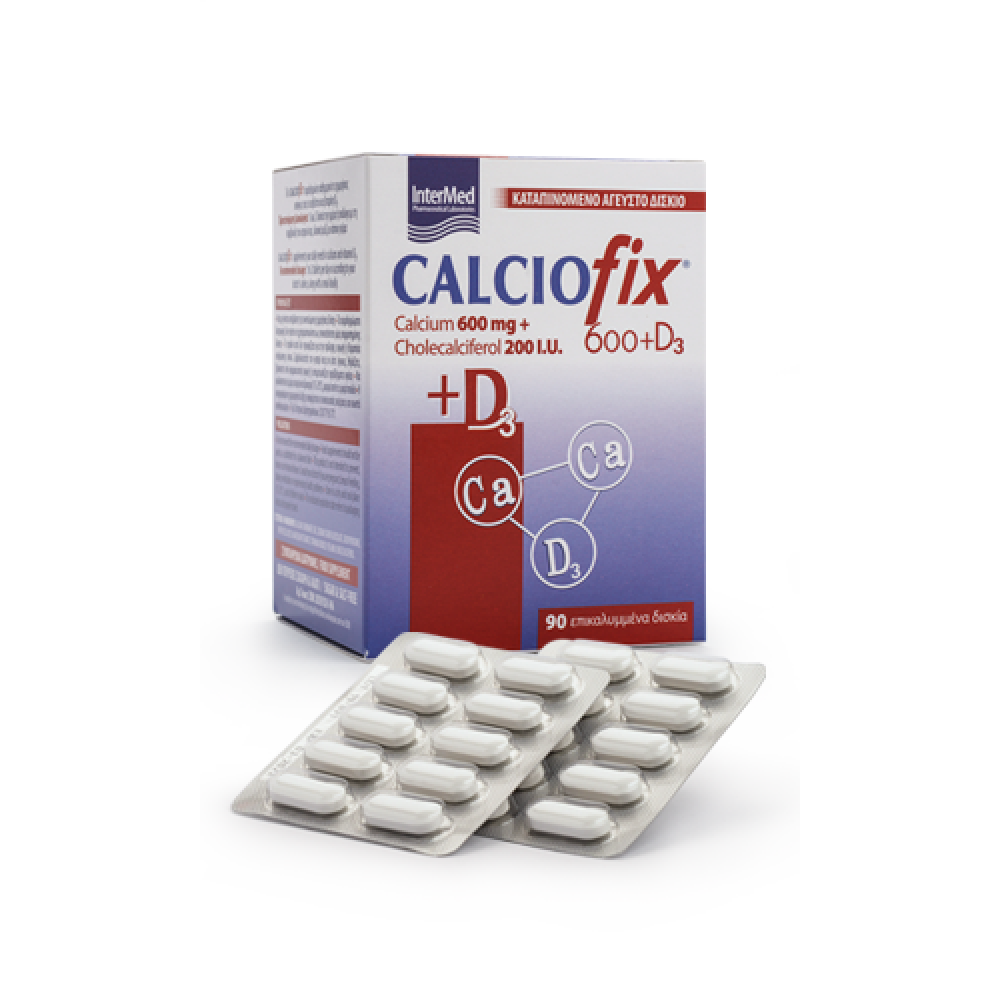 Intermed Calciofix 600 Καταπινόμενα δισκία 600mg ασβεστίου + 200IU D3