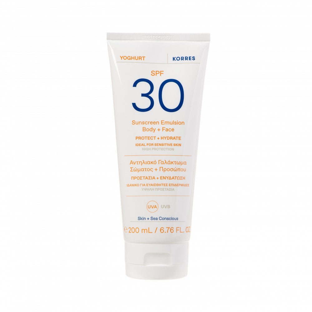 Korres Αντηλιακό Γαλάκτωμα Σώματος & Προσώπου Γιαούρτι SPF30 200ml