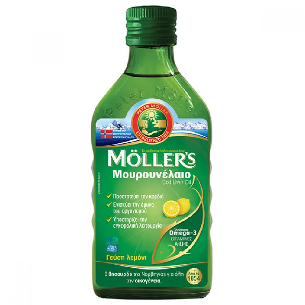 MOLLER'S Μουρουνέλαιο Υγρό Λεμόνι 250ml
