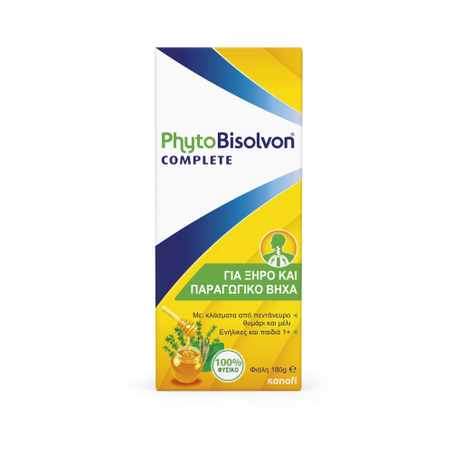 PhytoBisolvon Complete 100% φυσικό σιρόπι για Ξηρό & Παραγωγικό Βήχα 180GR