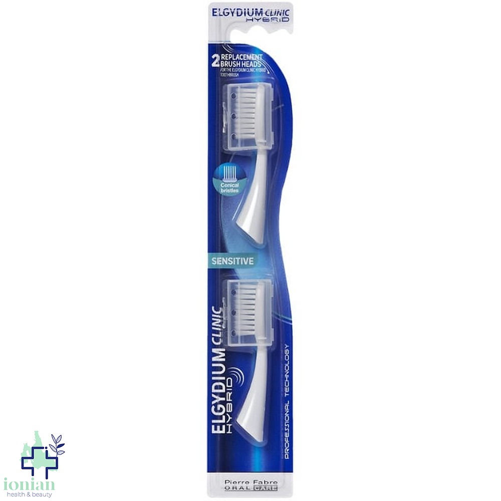 Elgydium Clinic Hybrid Sensitive Ανταλλακτικές Κεφαλές Ηλεκτρικής Οδοντόβουρτσας, 2τεμάχια