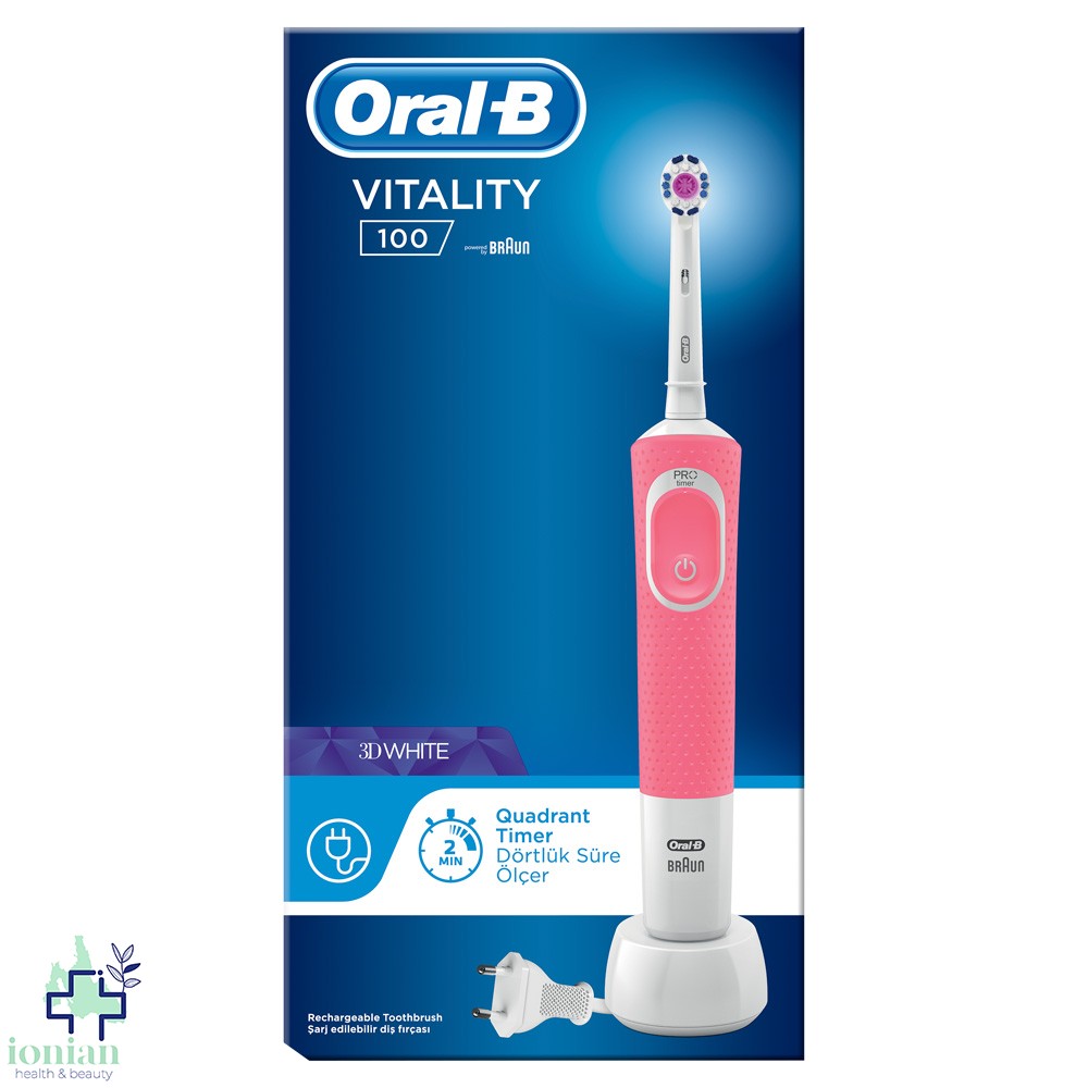 Oral-B Ηλεκτρική Οδοντόβουρτσα Vitality 100 3D White Ροζ