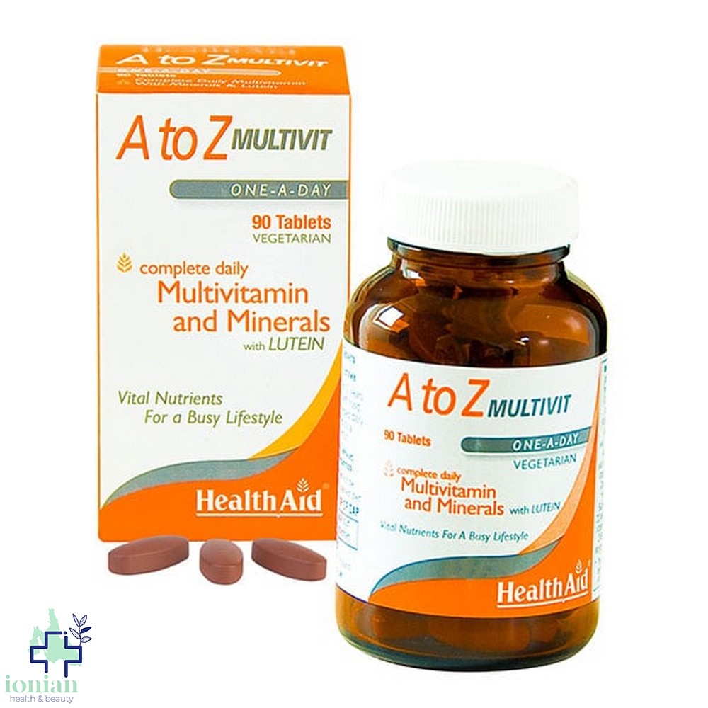 Health Aid A to Z Multivit Minerals Plus Lutein x90 Δισκία