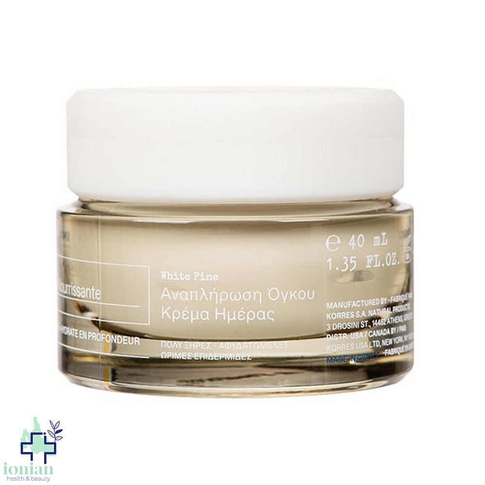 Korres Λευκή Πεύκη Κρέμα Ημέρας Αναπλήρωσης Όγκου για Πολύ Ξηρές - Αφυδατωμένες Επιδερμίδες 40ml
