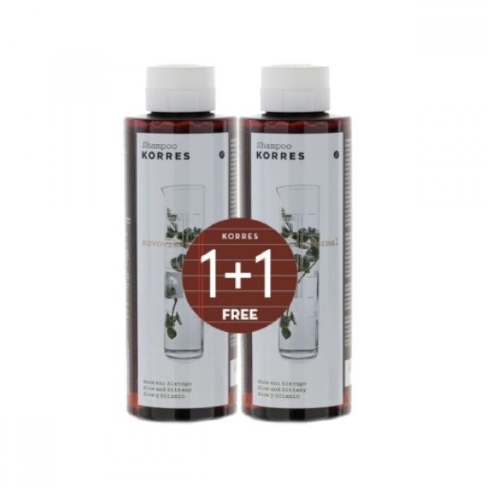 Korres Σαμπουάν Αλόη και Δίκταμο για Καθημερινή Χρήση 1&1 250ml