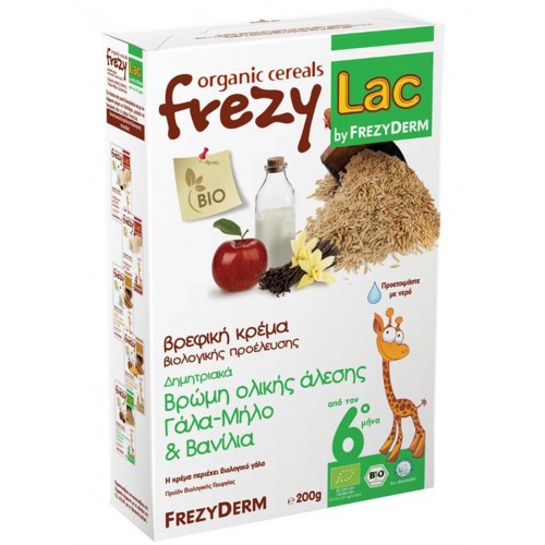 Frezylac Κρέμα Βρώμης Ολικής Άλεσης με Γάλα, Μήλο και Βανίλια