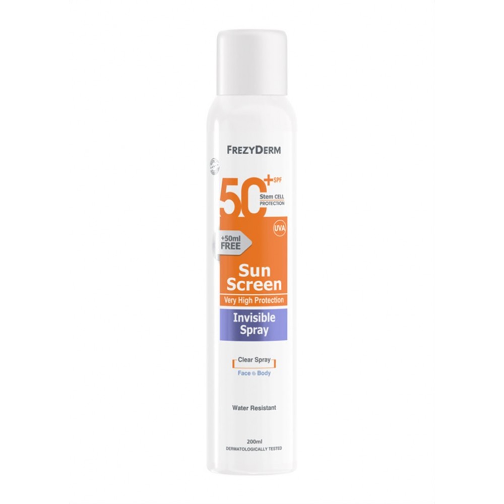 Frezyderm Sun Screen Διάφανο Σπρέι SPF50+ 200ml