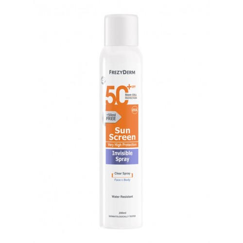 Frezyderm Sun Screen Διάφανο Σπρέι SPF50+ 200ml